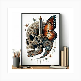 Skull Butterfly Art 5 Art Print