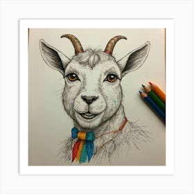 Goat In A Bow Tie Art Print