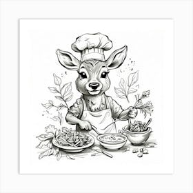 Chef Deer 16 Art Print