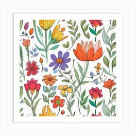 Watercolor Flowers 12 Art Print