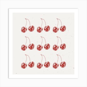 Cherries Square Art Print