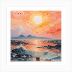 Sunset At Sea Art Print