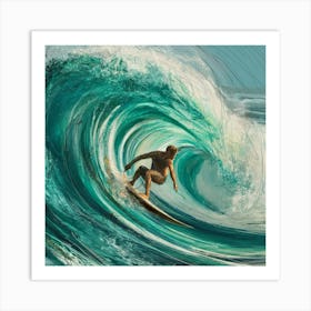 Surfer In The Wave Art Print