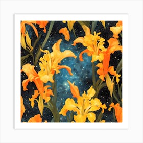 Orange Gladioli Art Print