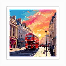 London Bus Painting Art Print