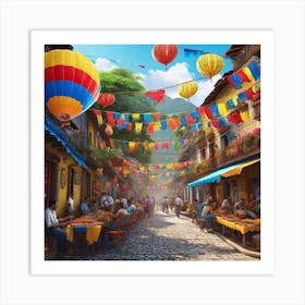 Street Scene In Guatemala Art Print