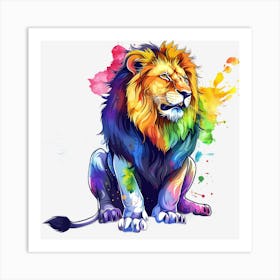 Colorful Lion Poster