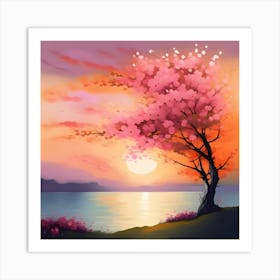 Sunset Tree Art Print