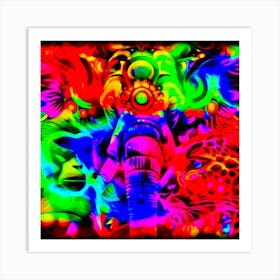 Psychedelic Elephant Art Print