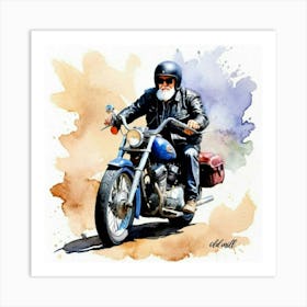 FM-72 THE OLD BIKER Art Print