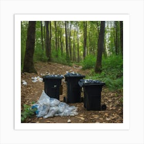 Trash In The Forest 3 Art Print