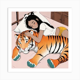 Tiger Pillow Art Print