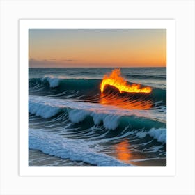 Fire In The Ocean 10 Art Print