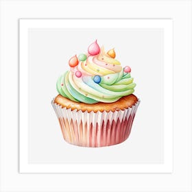 Cupcake Watercolor Illustration Art Print