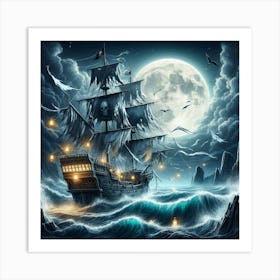 A ghost pirate ship 1 Art Print