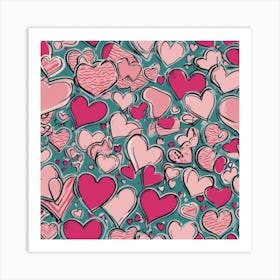 Heart Pattern 3 Art Print