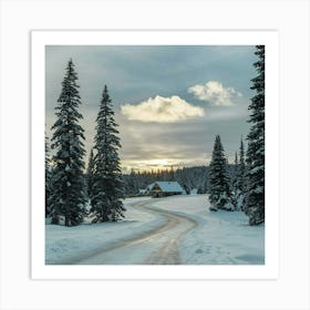 Road In The Snow Art Print