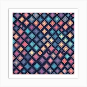 Abstract Background With Squares Art Print