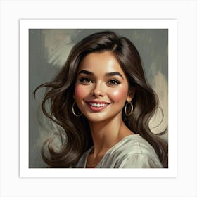 Default The Beautiful Girl In The Caricature Painting Is Depic 0 Art Print