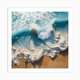 Wave Crashing On Sand Art Print