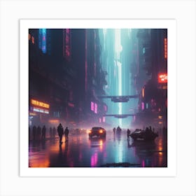 Cyber Streets (Design 2) Art Print