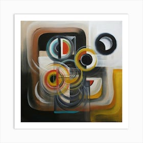 abstract painting with geometric 10 Art Print