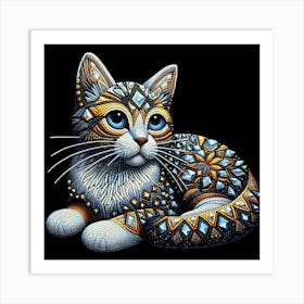 Shabby Chic Cat Art Print