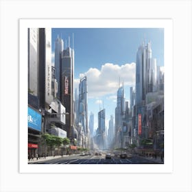 Futuristic Cityscape 1 Art Print