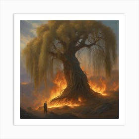 weeping willow fire Art Print