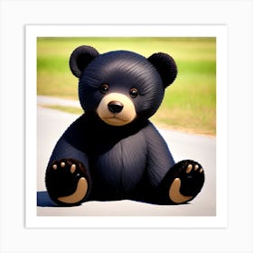 Black Teddy Bear Art Print