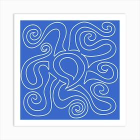 Blue Octopus Art Print