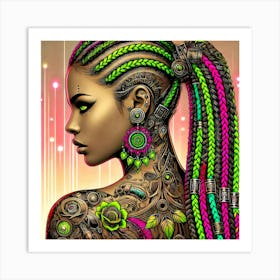 Tattooed Black Girl Art Print