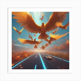 Birds In Flight 10 Art Print