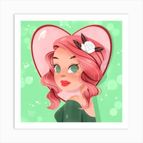 Valentine Girl Art Print