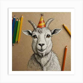 Birthday Goat 2 Art Print