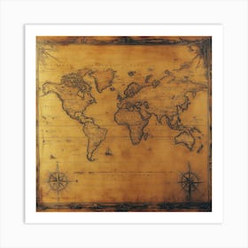 World Map Art 12 Art Print