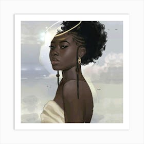 Black Girl With A Crown Art Print