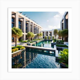 Building With A Pool Art Print