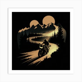 Biker Motorcycle (1) Art Print