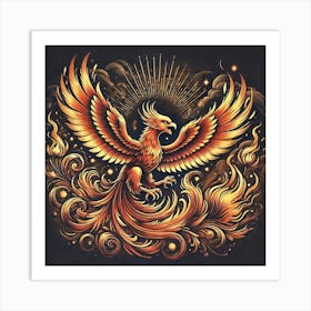 Tattoo Phoenix 4 Art Print