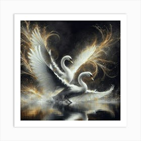 Swans Canvas Art Art Print