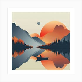 The Lake in the Mountains - Fishing Art Print