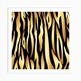 Gold Tiger Stripes Art Print