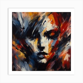 Abstract Of A Woman'S Face Art Print