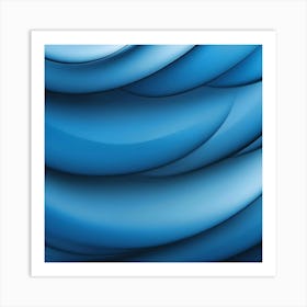 Abstract Blue Wave 1 Art Print