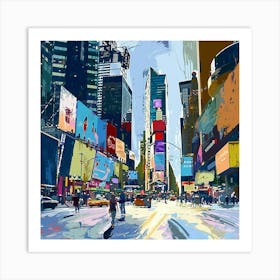 Times Square Oil Painting 2 Art Print