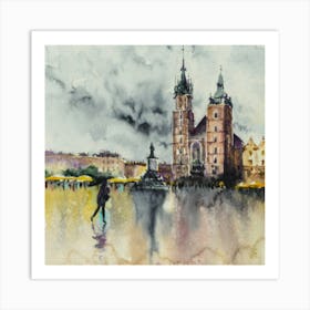Watercolor Of Krakow Art Print