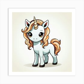 Cartoon Unicorn Art Print