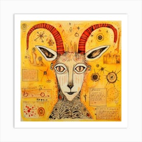 Abstract Mountain Goat 2 Art Print