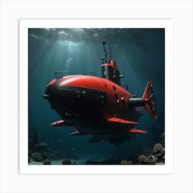 Submarine In The Ocean Art Print